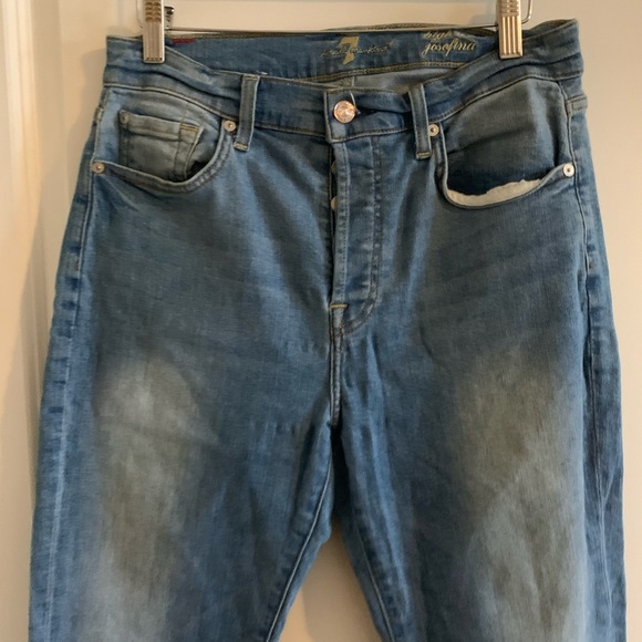 7 For All Mankind Blue Straight Leg Denim - Picture 2 of 13